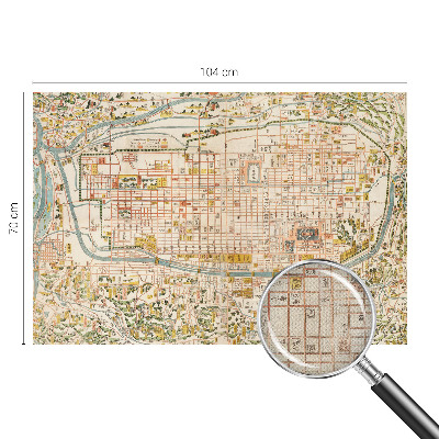 Autocolante de parede fotográfico com estampa de mapa antigo