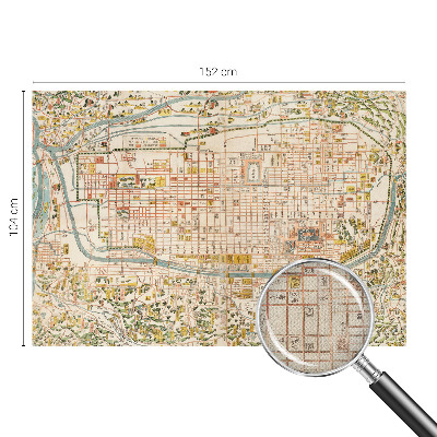 Autocolante de parede fotográfico com estampa de mapa antigo