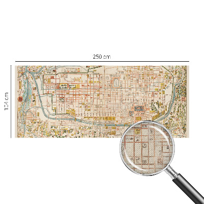Autocolante de parede fotográfico com estampa de mapa antigo