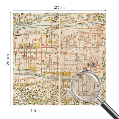 Autocolante de parede fotográfico com estampa de mapa antigo