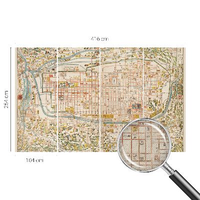 Autocolante de parede fotográfico com estampa de mapa antigo
