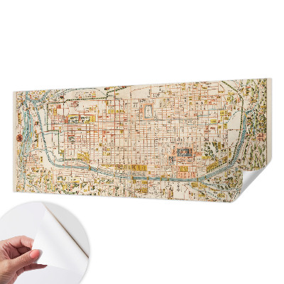 Autocolante de parede fotográfico com estampa de mapa antigo