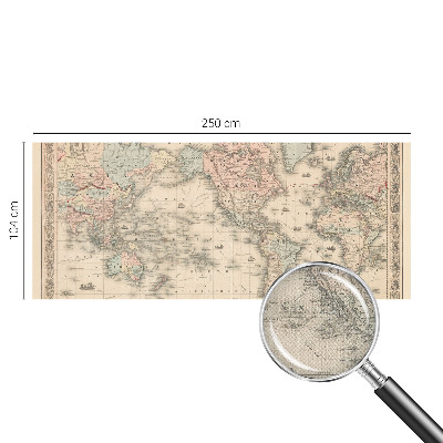 Papel de parede 3D com estampa de mapa histórico
