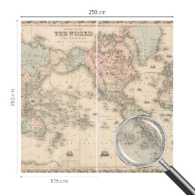 Papel de parede 3D com estampa de mapa histórico