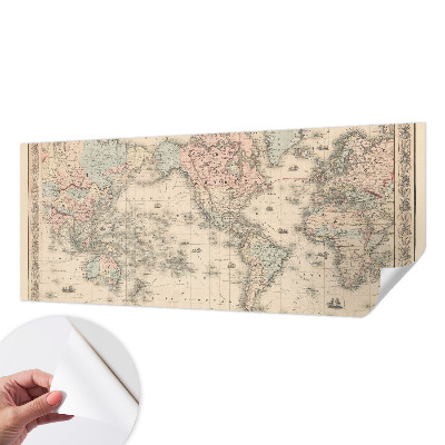 Papel de parede 3D com estampa de mapa histórico