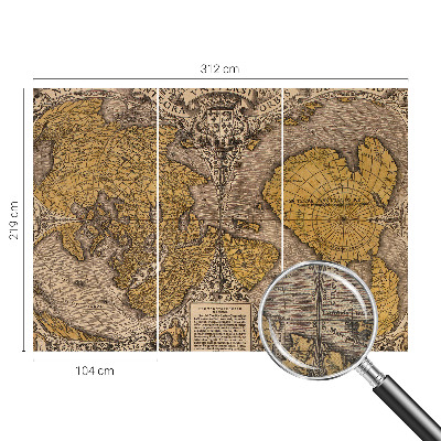 Papel de parede para criança com estampa de cartografia histórica