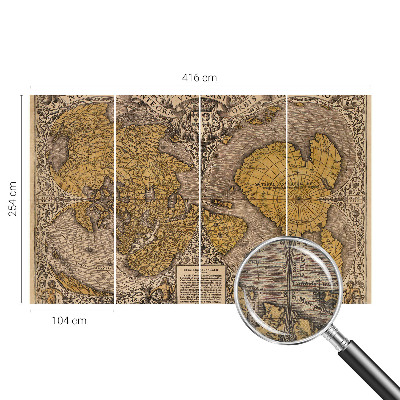 Papel de parede para criança com estampa de cartografia histórica