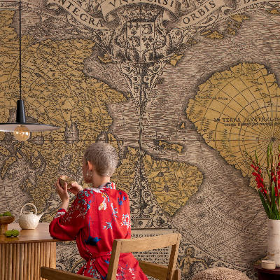 Papel de parede para criança com estampa de cartografia histórica