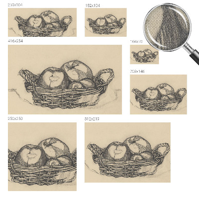 Papel de parede infantil Cesta de frutas