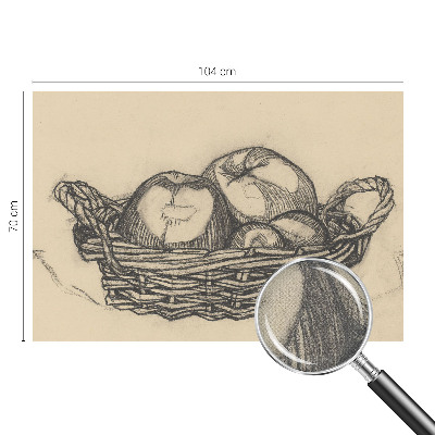 Papel de parede infantil com tema de cesta de frutas