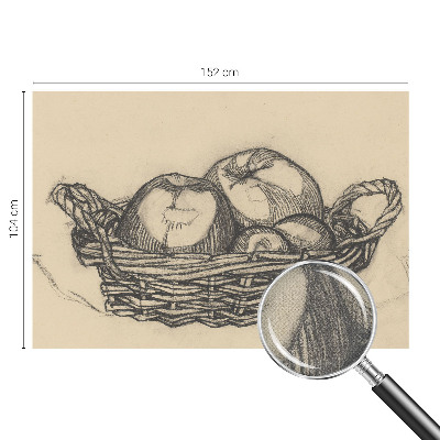 Papel de parede infantil com tema de cesta de frutas