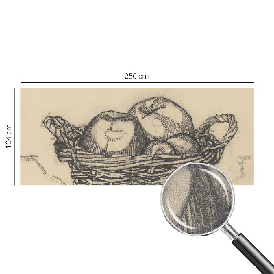 Papel de parede infantil com tema de cesta de frutas