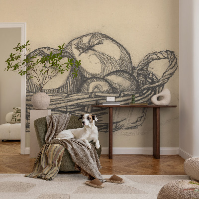 Papel de parede infantil Cesta de frutas