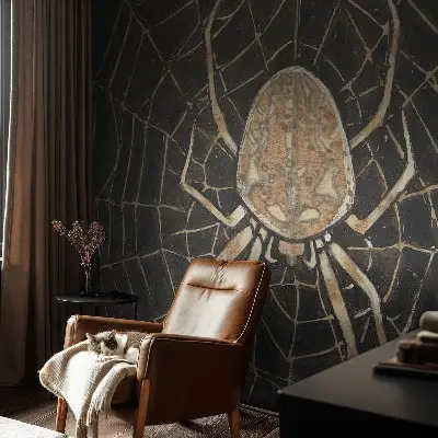 Papel de parede autocolante para quarto com padrão de teia de aranha