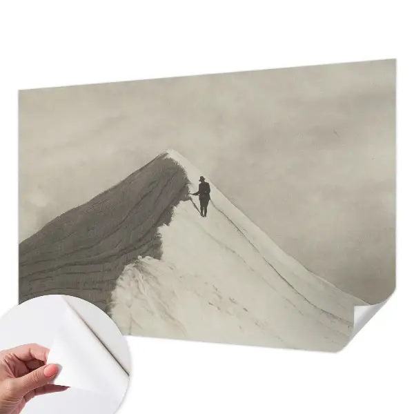Autocolante de parede fotográfico com imagem de um alpinista solitário