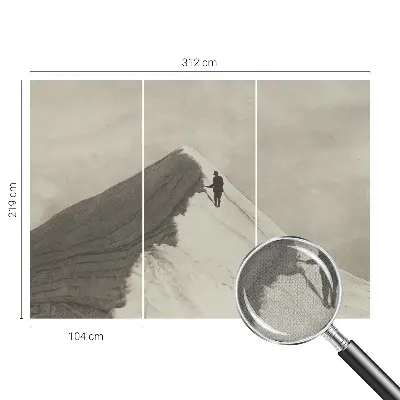 Autocolante de parede fotográfico com imagem de um alpinista solitário