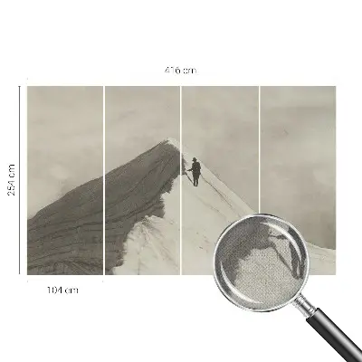 Autocolante de parede fotográfico com imagem de um alpinista solitário