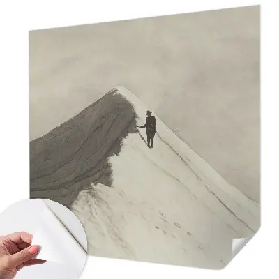 Autocolante de parede fotográfico com imagem de um alpinista solitário
