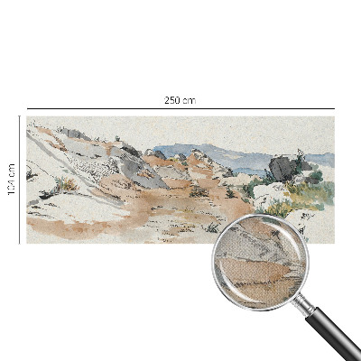 Papel de parede autocolante para quarto com paisagem rochosa