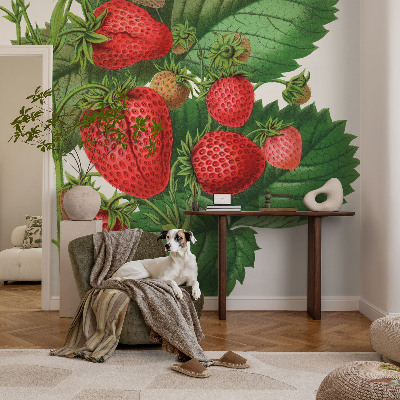 Papel de parede 3D com estampa de frutas de verão