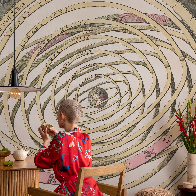 Papel de parede infantil com estampa Espiral Cósmica