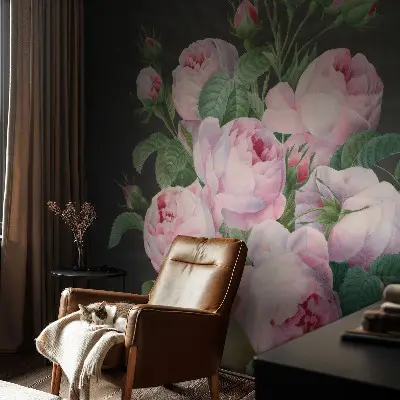 Papel de parede infantil com padrão floral elegante