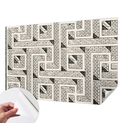 Papel de parede para criança com padrão de labirinto de tijolos