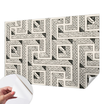 Papel de parede para criança com padrão de labirinto de tijolos