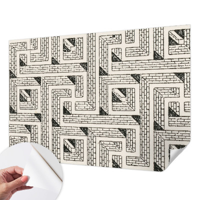Papel de parede para criança com padrão de labirinto de tijolos