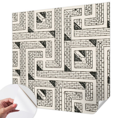 Papel de parede para criança com padrão de labirinto de tijolos