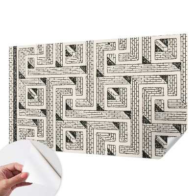 Papel de parede para criança com padrão de labirinto de tijolos