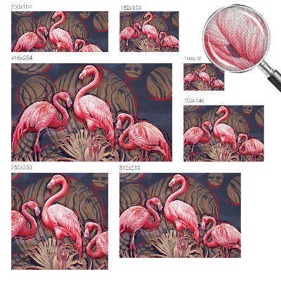 Autocolante de parede fotográfico flamingos cor-de-rosa
