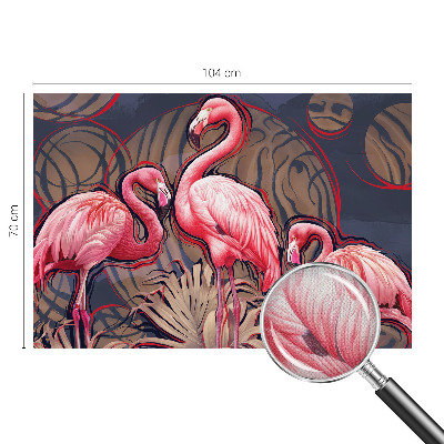 Autocolante de parede fotográfico flamingos cor-de-rosa