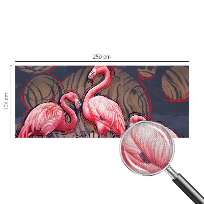 Autocolante de parede fotográfico flamingos cor-de-rosa