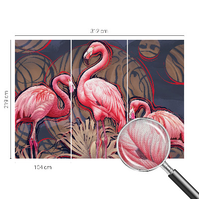 Autocolante de parede fotográfico flamingos cor-de-rosa