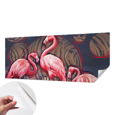 Autocolante de parede fotográfico flamingos cor-de-rosa