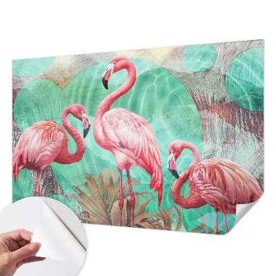 Papel de parede autocolante para quarto com estampa de pássaros exóticos
