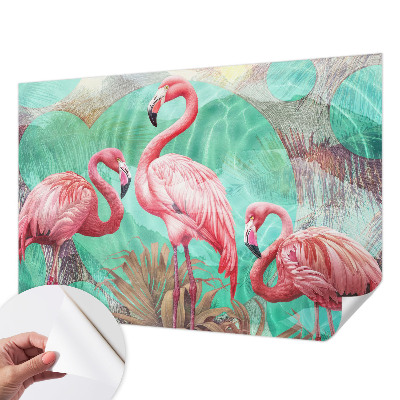 Papel de parede autocolante para quarto com estampa de pássaros exóticos