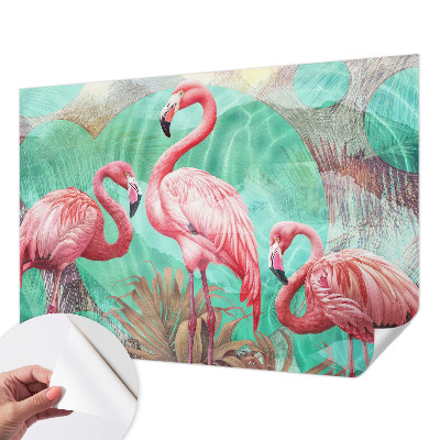 Papel de parede autocolante para quarto com estampa de pássaros exóticos