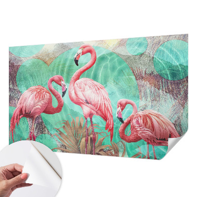 Papel de parede autocolante para quarto com estampa de pássaros exóticos
