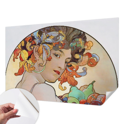 Papel de parede autocolante com padrão Art Nouveau colorido