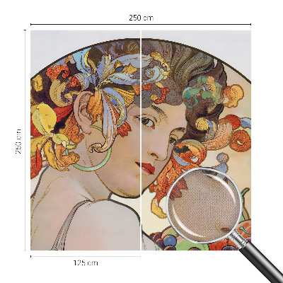 Papel de parede autocolante com padrão Art Nouveau colorido