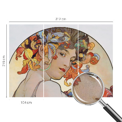 Papel de parede autocolante com padrão Art Nouveau colorido