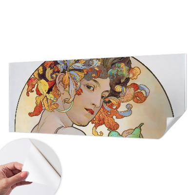 Papel de parede autocolante com padrão Art Nouveau colorido
