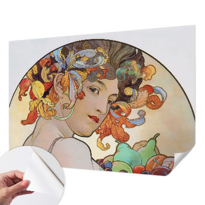 Papel de parede autocolante com padrão Art Nouveau colorido