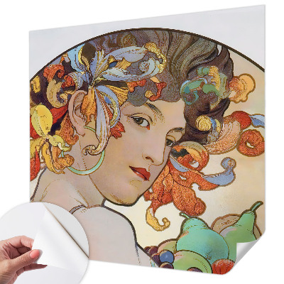 Papel de parede autocolante com padrão Art Nouveau colorido