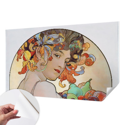 Papel de parede autocolante com padrão Art Nouveau colorido