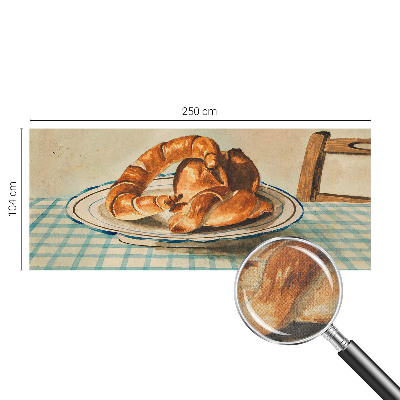 Papel de parede autocolante para sala com estampa inspirada em produtos de panificação para uso na cozinha