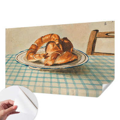 Papel de parede autocolante para sala com estampa inspirada em produtos de panificação para uso na cozinha