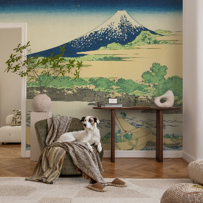 Papel de parede autocolante para sala com estampa panorâmica de montanha